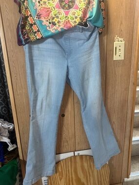 SPANX Light Blue Denim Trousers with Red Tag